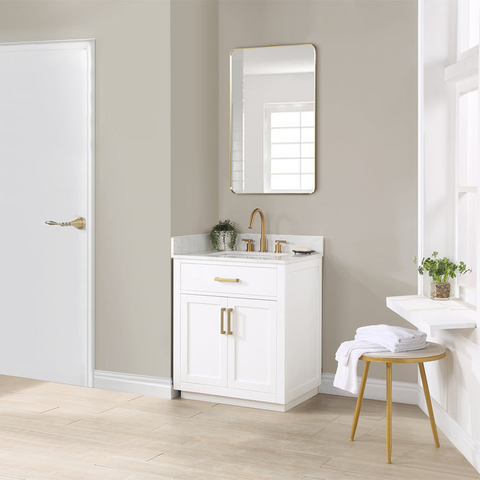 Gavino 30" White Single Bathroom Vanity Set (557030-WH-GW)