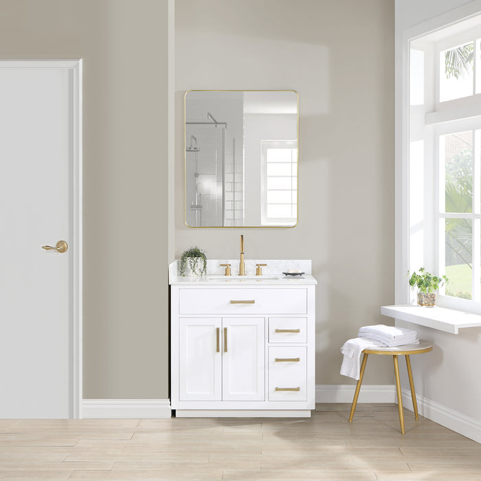 Gavino 36" White Single Bathroom Vanity Set (557036-WH-GW)