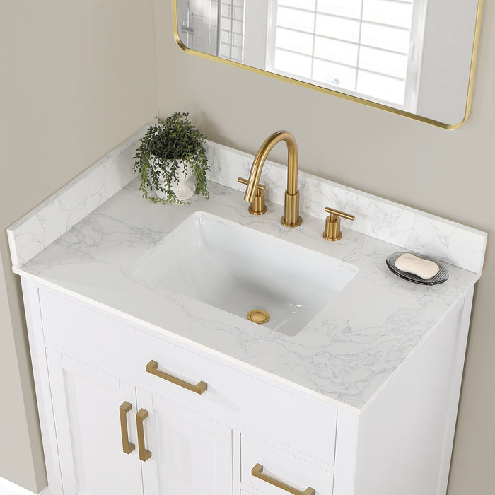 Gavino 36" White Single Bathroom Vanity Set (557036-WH-GW)