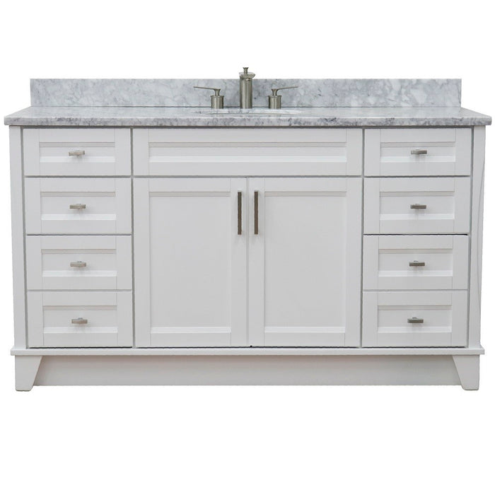 Terni 61" White Single Bathroom Vanity Set (400700-61S-WH)