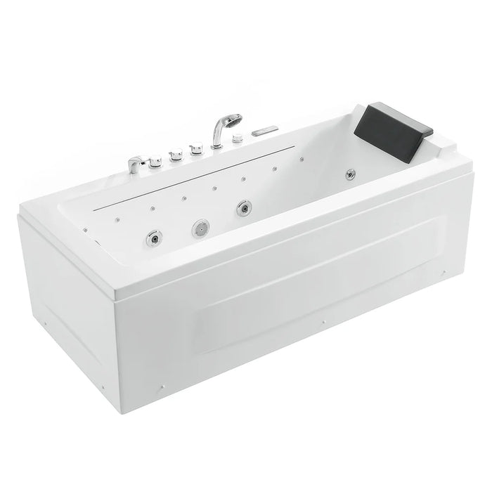 Empava 67" Alcove Combination Massage Thermostatic LED Tub with Left Drain | EMPV-67JT351LED