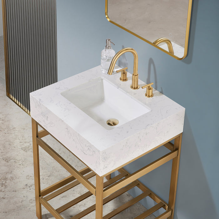 Merano 24" Brushed Gold Single Bathroom Vanity Set (68024-AWAP-BG)