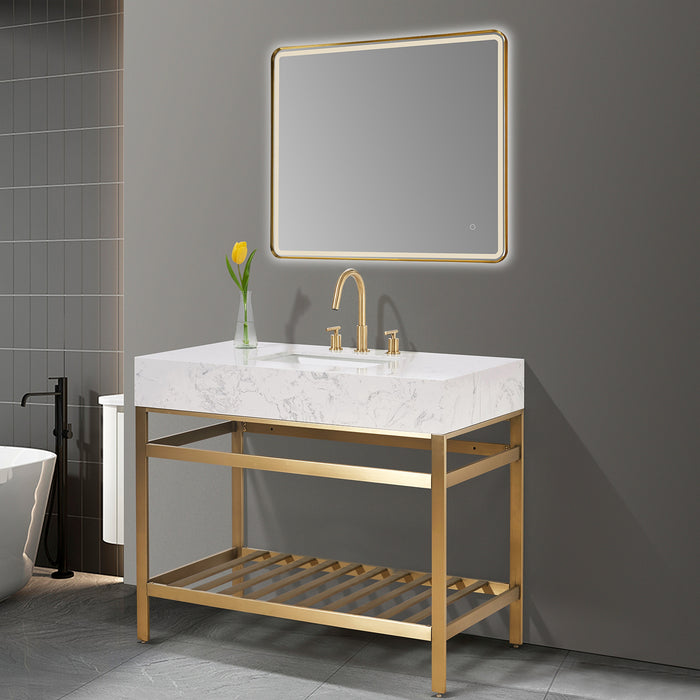 Merano 42" Brushed Gold Single Bathroom Vanity Set (68042-AWAP-BG)