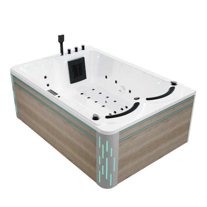 Empava 75" Freestanding 2-Person Rectangle LED Tub With Right Drain | EMPV-75JT901