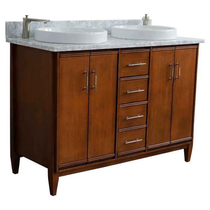 MCM 49" Walnut Double Bathroom Vanity Set (400901-49D-WA)