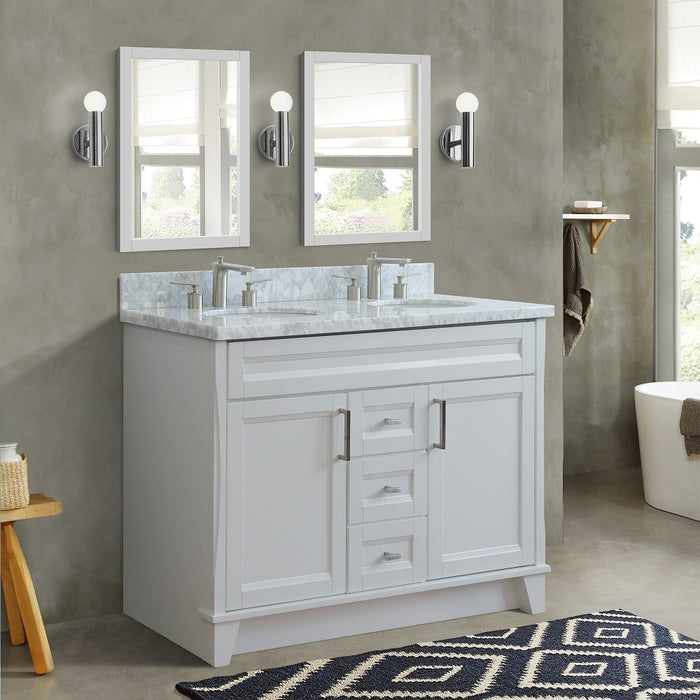Terni 49" White Double Bathroom Vanity Set (400700-49D-WH)