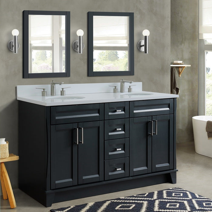 Terni 61" Dark Gray Double Bathroom Vanity Set (400700-61D-DG)