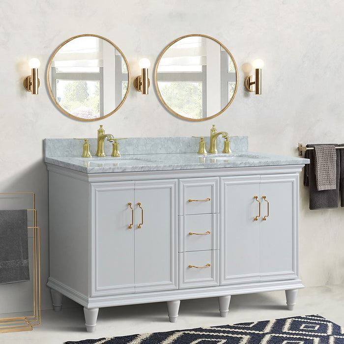 Forli 61" White Double Bathroom Vanity (400800-61D-WH)