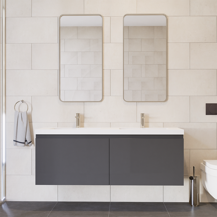 PRATO 60" | Wall Hung Double Bathroom Vanity Set