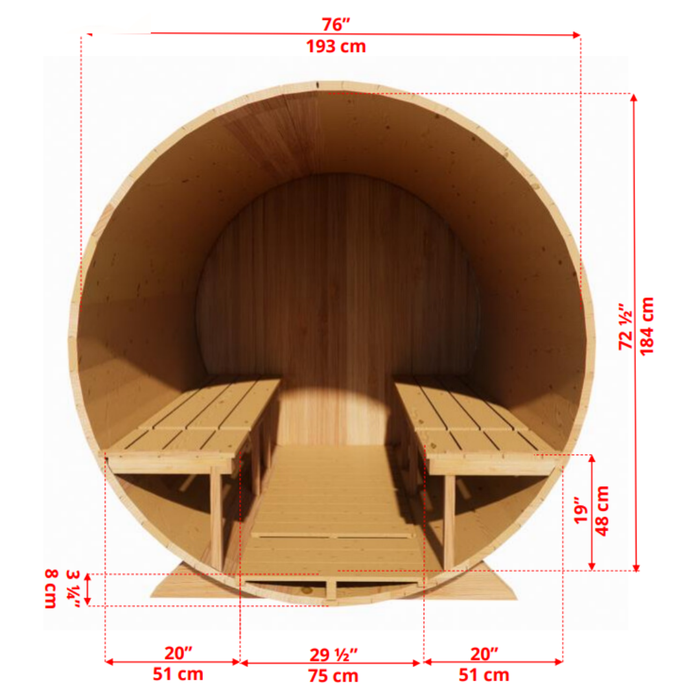 Dundalk CT Serenity Barrel Sauna | CTC2245E