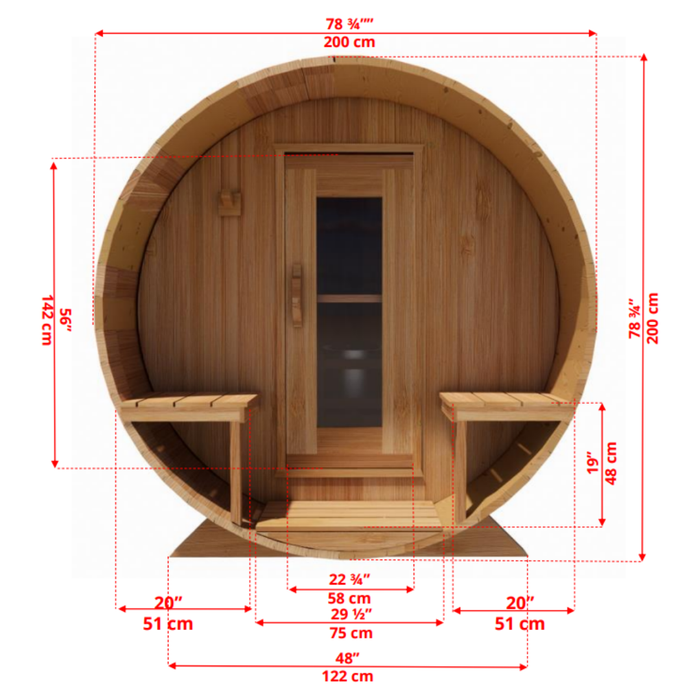 Dundalk CT Serenity Barrel Sauna | CTC2245E