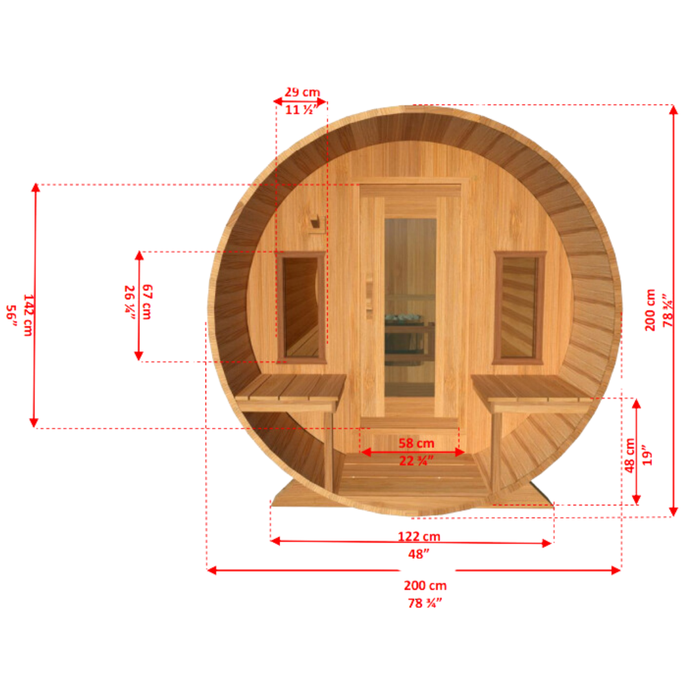 Dundalk CT Tranquility Barrel Sauna | CTC2345E