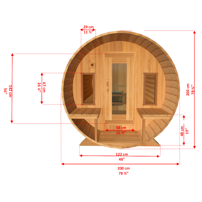 Dundalk CT Tranquility Barrel Sauna | CTC2345W