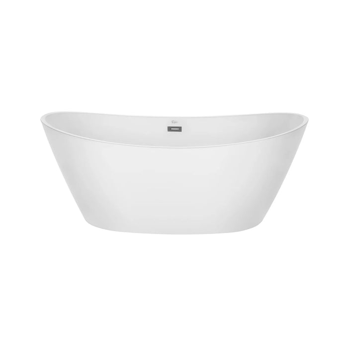 Empava 59" Freestanding Soaking LED Tub with Center Drain | EMPV-59FT1518LED