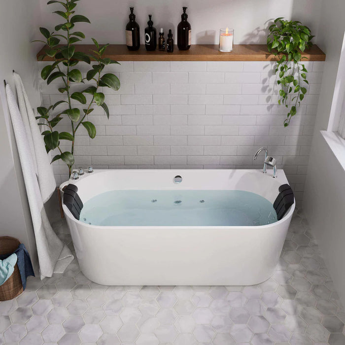 Empava 59" Freestanding Whirlpool Bathtub with Center Drain | EMPV-59AIS06