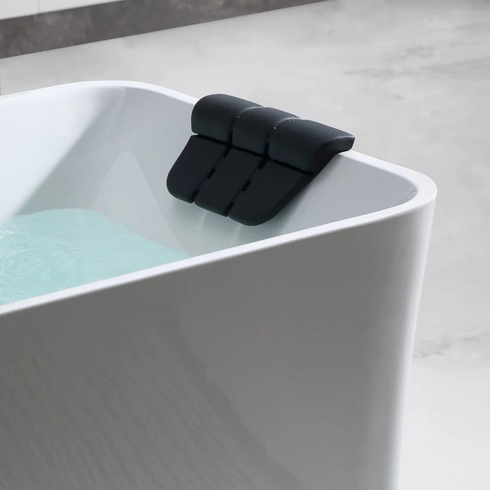 Empava 59" Freestanding Whirlpool Rectangle Tub with Center Drain | EMPV-59AIS15