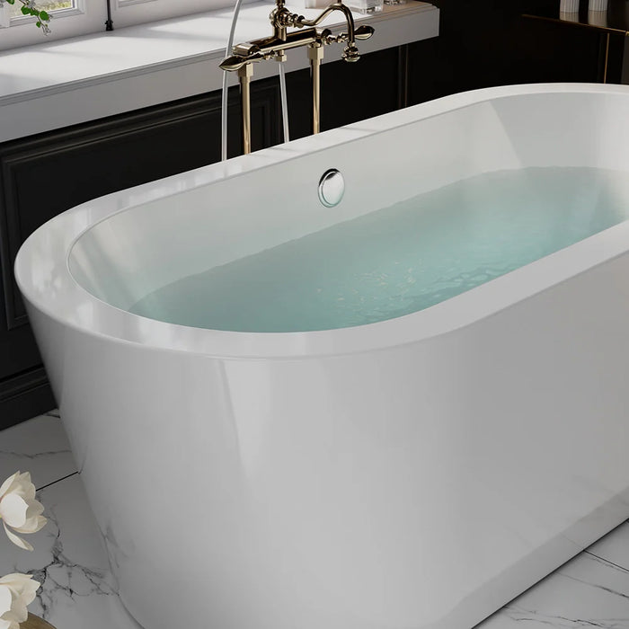 Empava 59" Freestanding Soaking Tub with Center Drain | EMPV-59FT1505