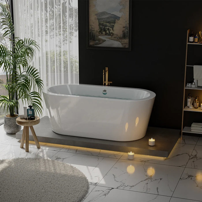 Empava 59" Freestanding Soaking Tub with Center Drain | EMPV-59FT1505