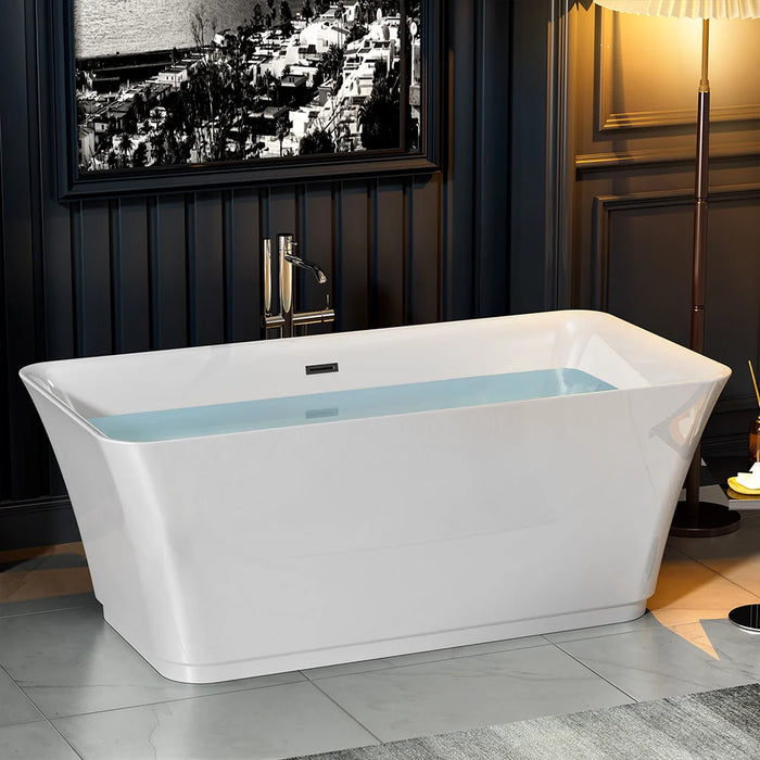 Empava 59" Freestanding Soaking Tub with Center Drain | EMPV-59FT1511