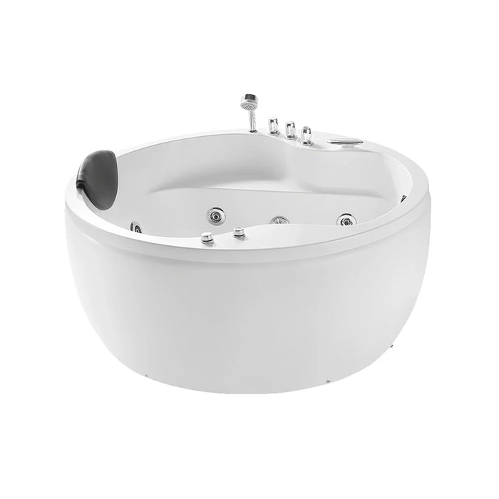 Empava 59" Freestanding Whirlpool Round Tub with Right Drain | EMPV-59JT005