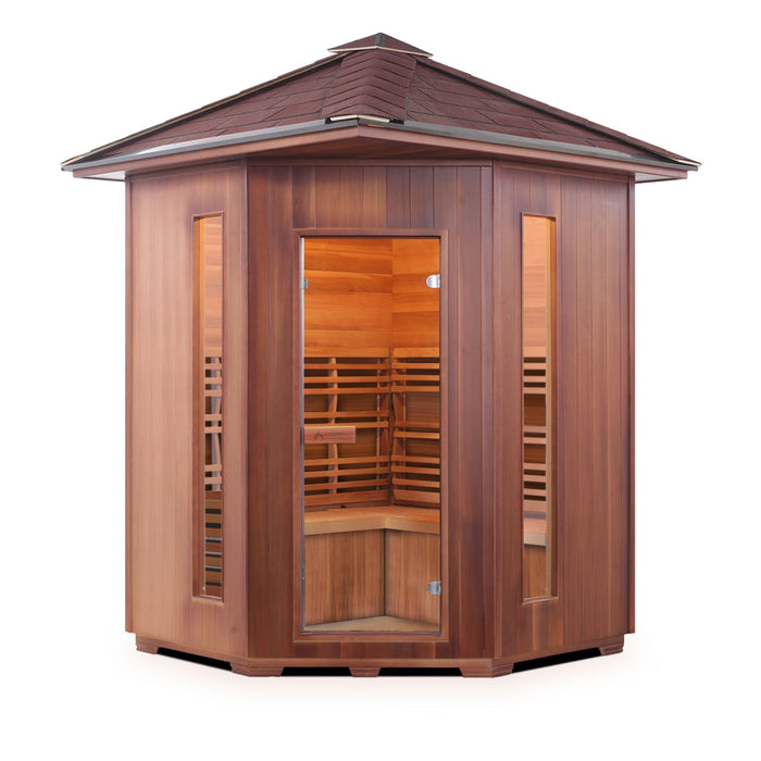 SUNRISE | 4 Person Corner Traditional Sauna (Outdoor)