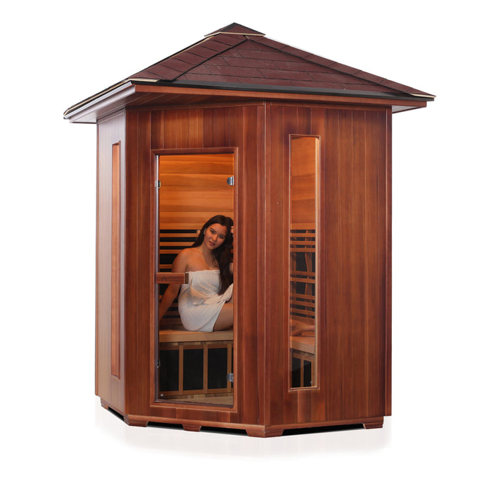 DIAMOND | 4 Person Corner Hybrid Sauna (Outdoor)