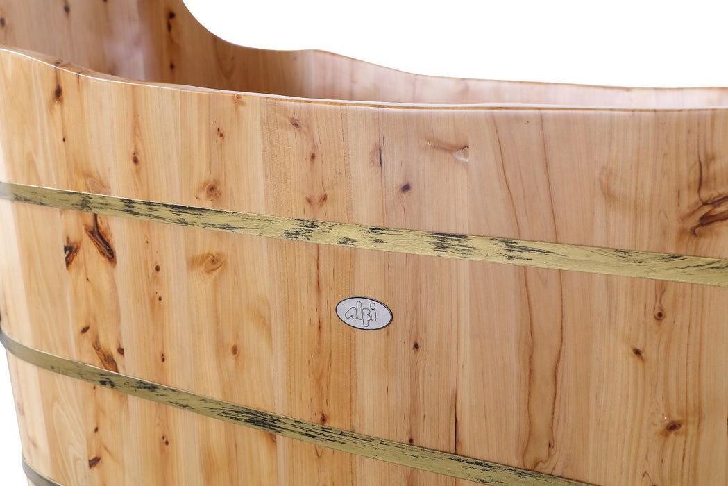 ALFI AB1103 | 59" Freestanding Cedar Wooden Bathtub