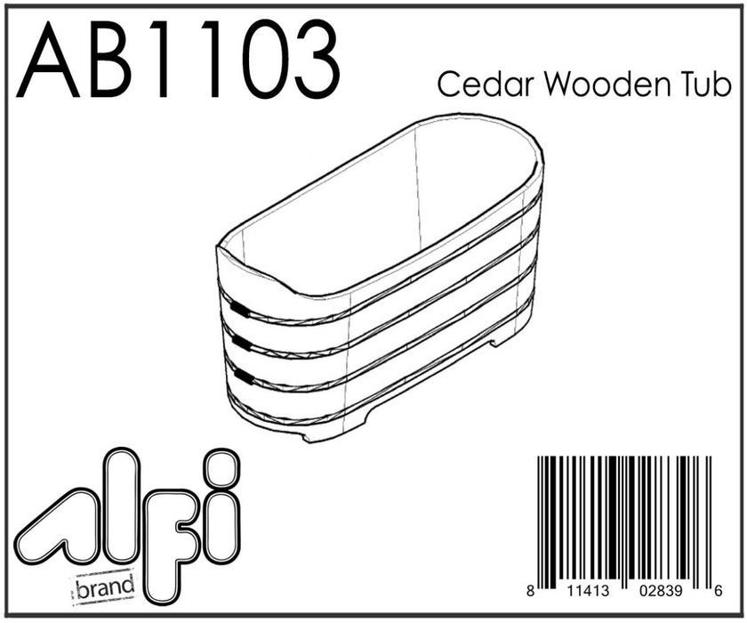 ALFI AB1103 | 59" Freestanding Cedar Wooden Bathtub