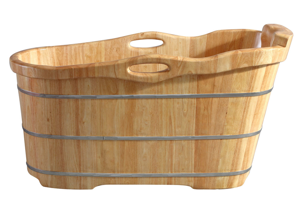 ALFI AB1187 | 57" Freestanding Rubber Wooden Soaking Bathtub
