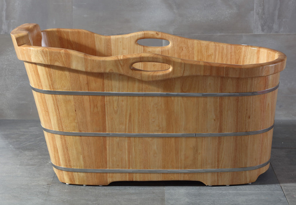 ALFI AB1187 | 57" Freestanding Rubber Wooden Soaking Bathtub