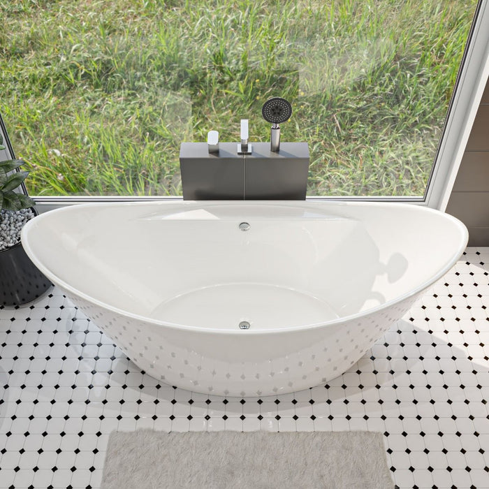 ALFI AB8803 | 68" White Oval Freestanding Soaking Bathtub