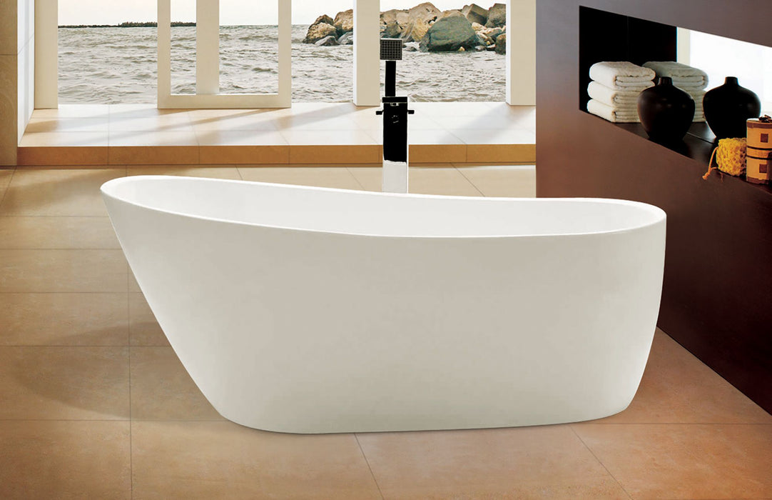 ALFI AB8826 | 68" White Oval Freestanding Soaking Bathtub