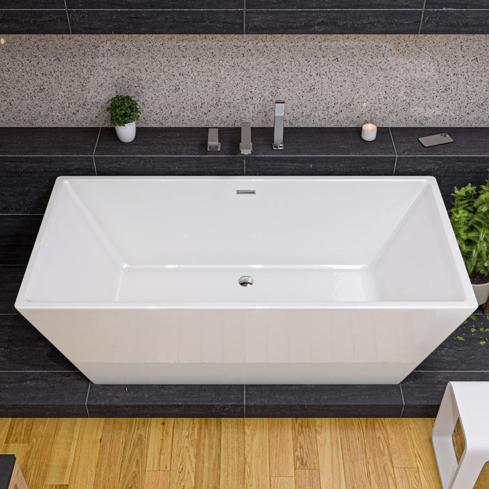 ALFI AB8832 | 67" White Rectangular Freestanding Soaking Bathtub