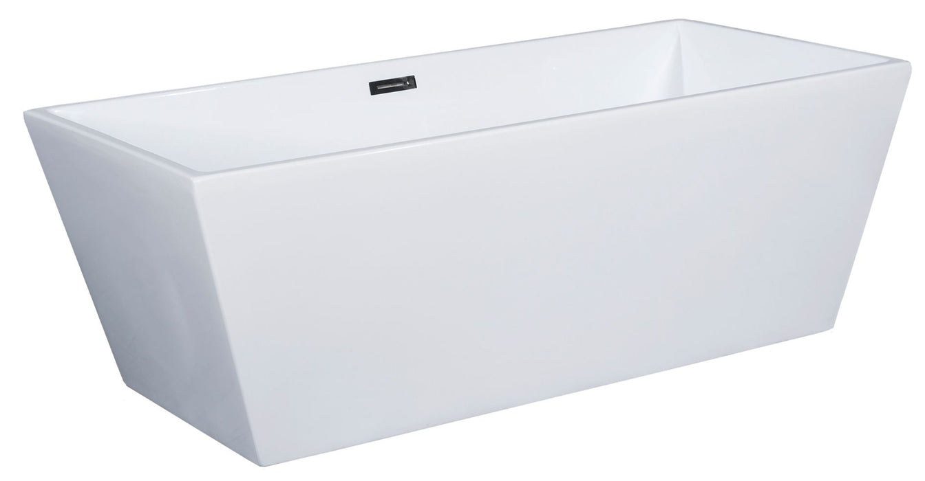 ALFI AB8833 | 59" White Rectangular Freestanding Soaking Bathtub