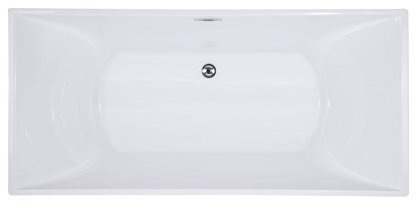 ALFI AB8840 | 67" White Rectangular Freestanding Soaking Bathtub