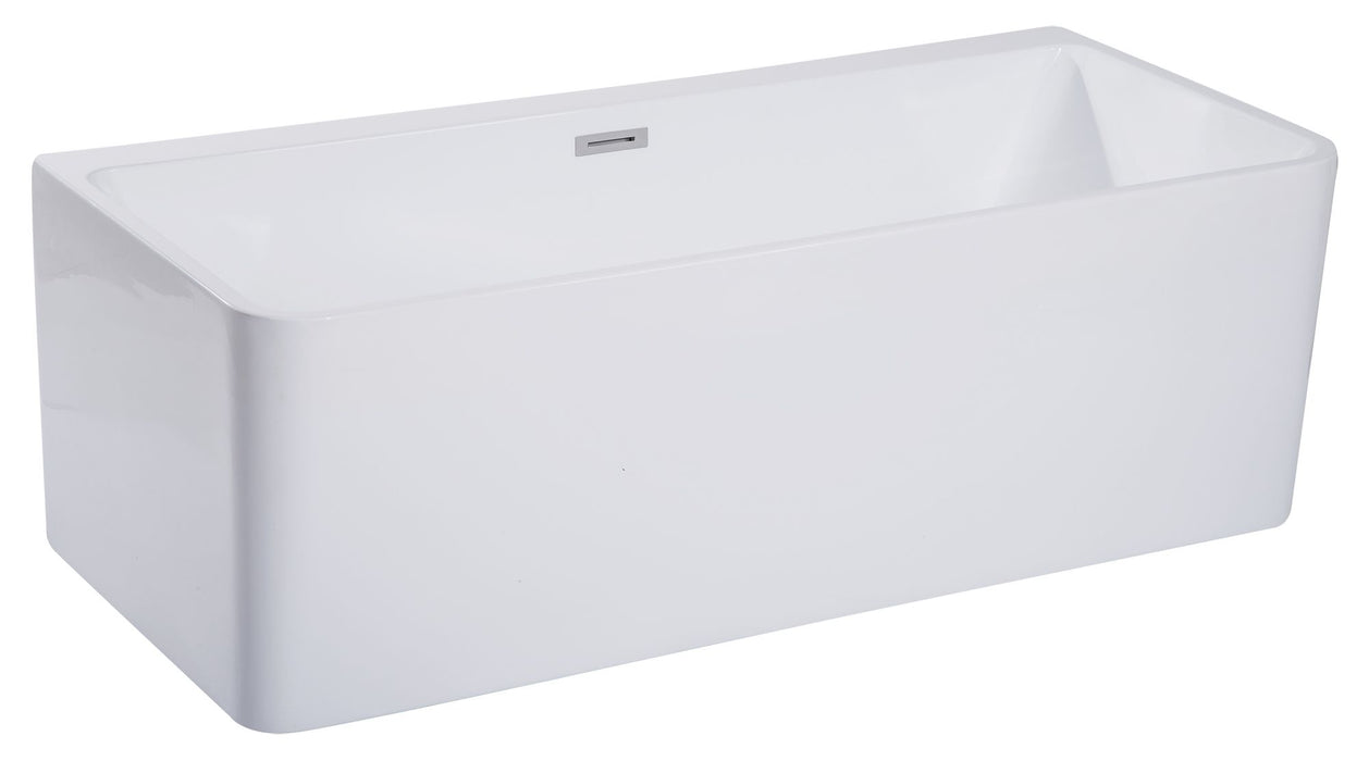 ALFI AB8859 | 67" White Rectangular Freestanding Soaking Bathtub
