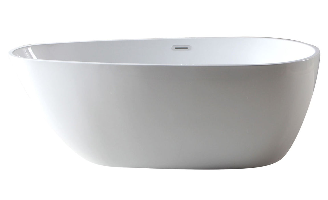 ALFI AB8861 | 59" White Oval Freestanding Soaking Bathtub