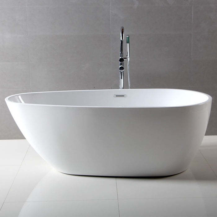 ALFI AB8861 | 59" White Oval Freestanding Soaking Bathtub