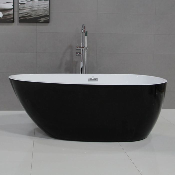 ALFI AB8862 | 59" Black Oval Freestanding Soaking Bathtub