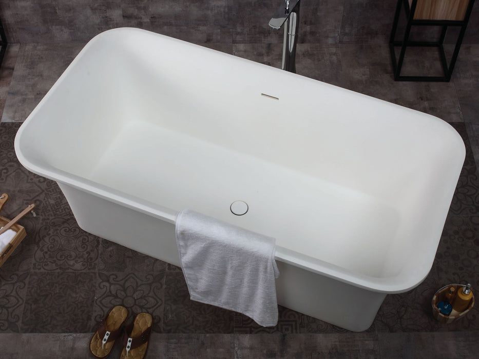 ALFI AB9942 | 67" White Rectangular Soaking Bathtub