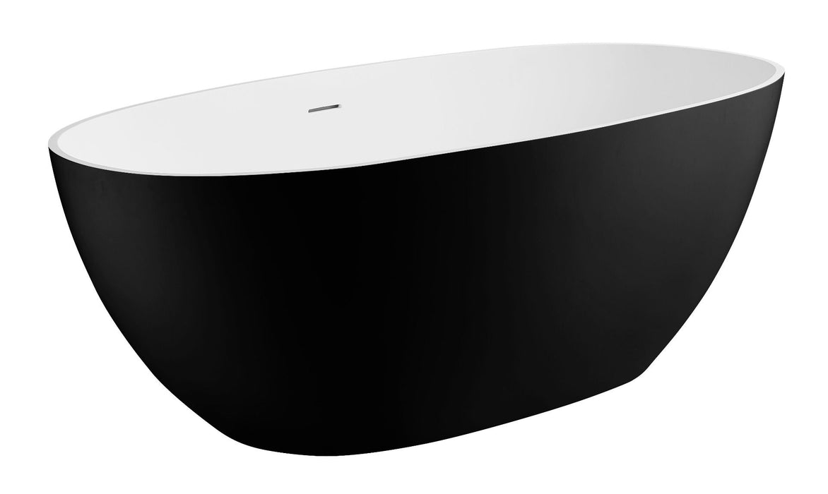 ALFI AB9975BM | 59" Black Matte Oval Soaking Bathtub