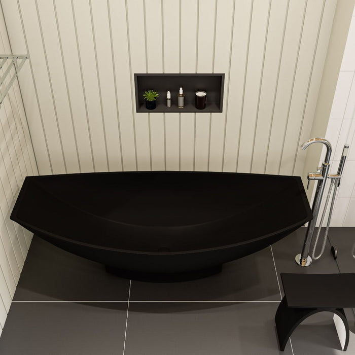 ALFI AB9991BM | 71" Black Matte Freestanding Hammock Style Bathtub