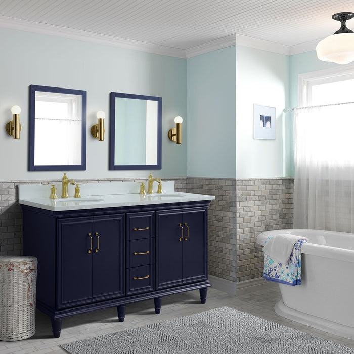 Forli 61" Blue Double Bathroom Vanity (400800-61D-BU)