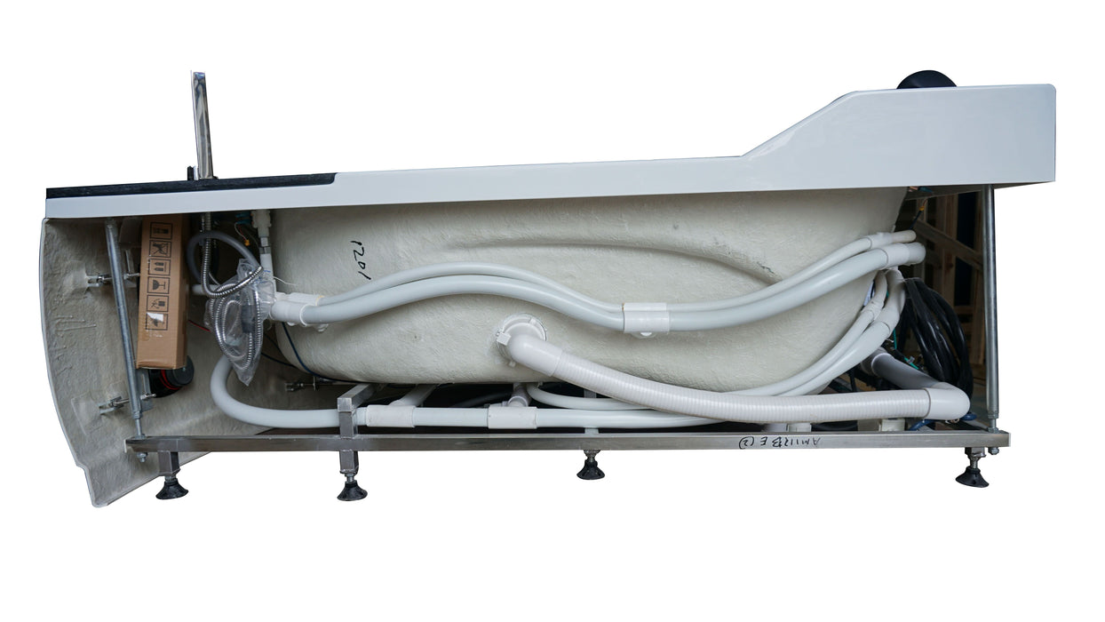 EAGO AM113ETL-R | 5.5 ft Left Drain Corner Acrylic White Whirlpool Bathtub for Two
