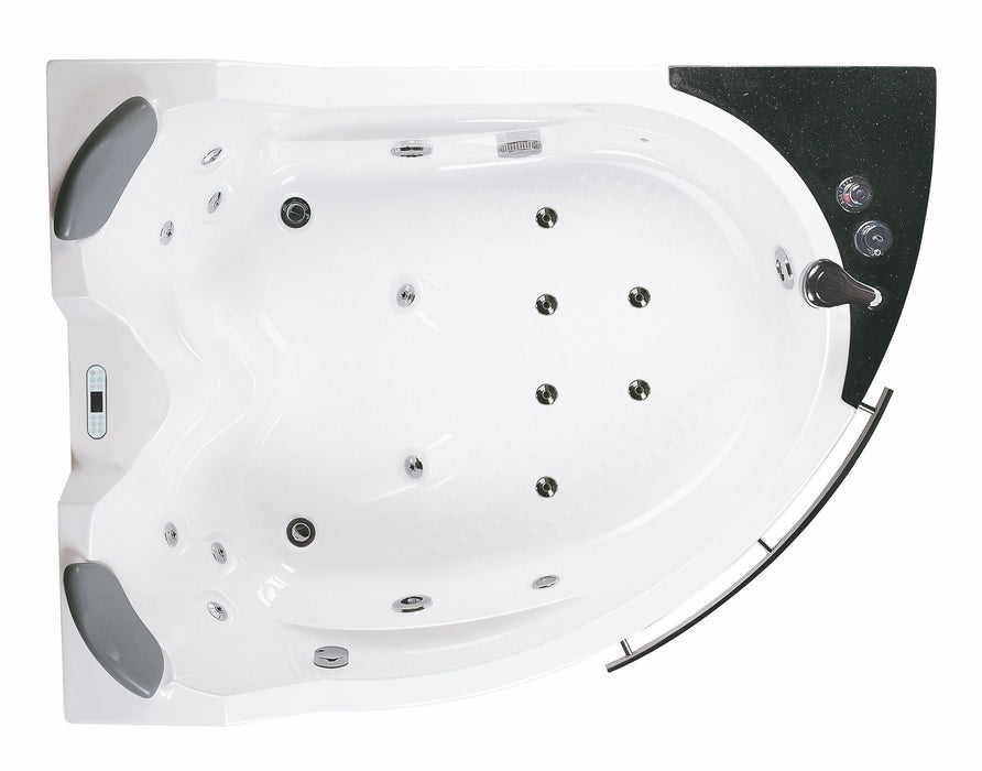 EAGO AM113ETL-R | 5.5 ft Left Drain Corner Acrylic White Whirlpool Bathtub for Two