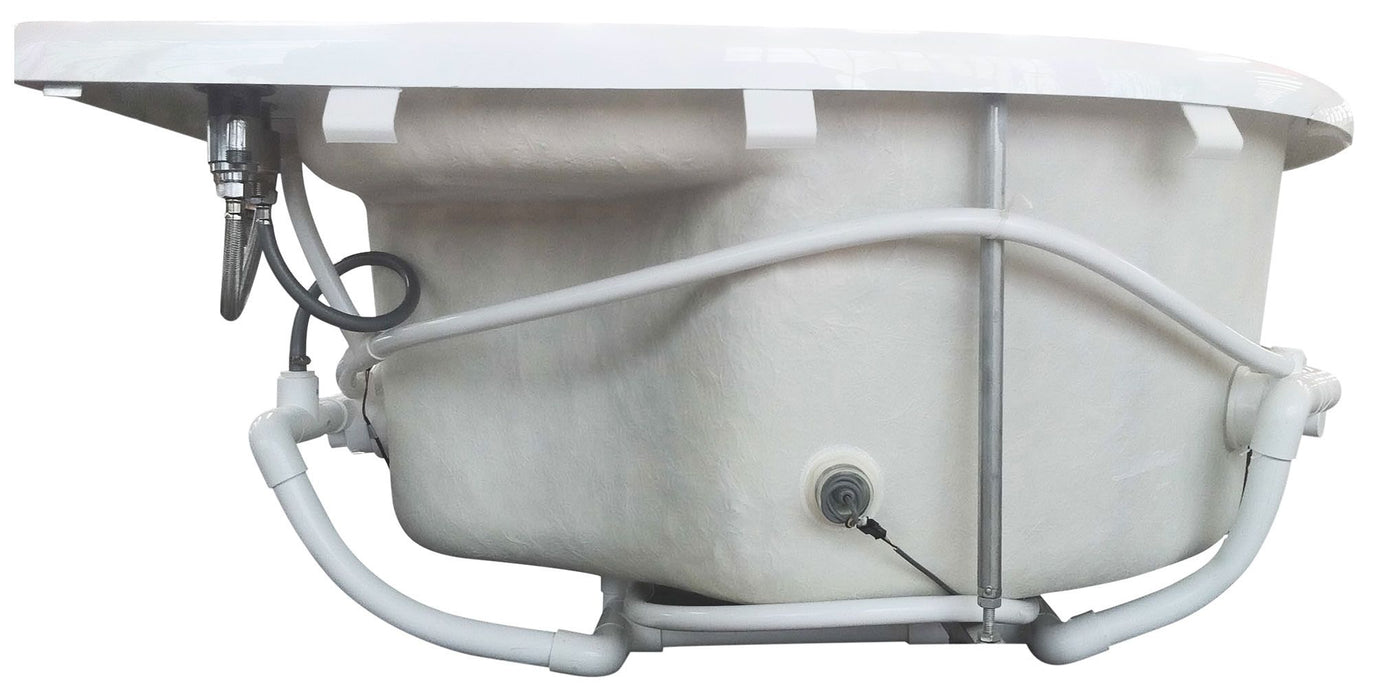 EAGO AM124ETL-L | 6 ft Right Drain Corner Acrylic White Whirlpool Bathtub for Two