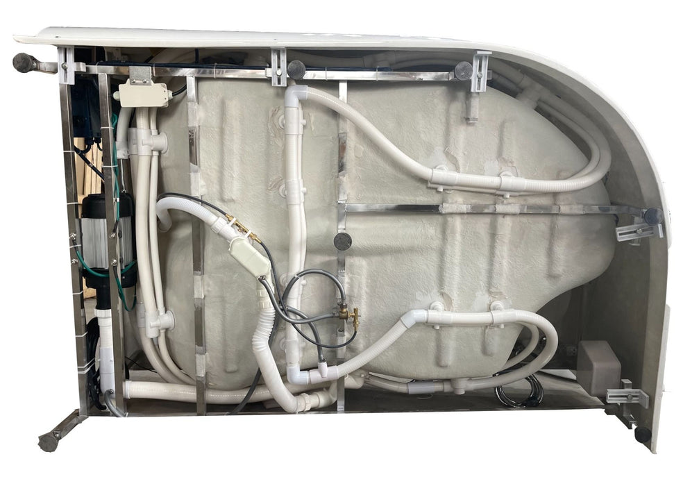 EAGO AM124ETL-R | 6 ft Left Drain Corner Acrylic White Whirlpool Bathtub for Two