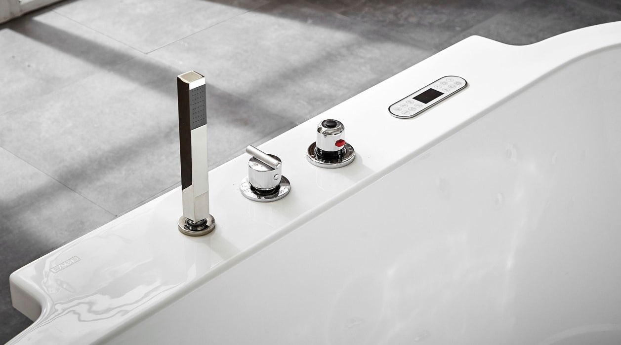 EAGO AM128ETL | 6 ft Acrylic White Whirlpool Bathtub with Fixtures