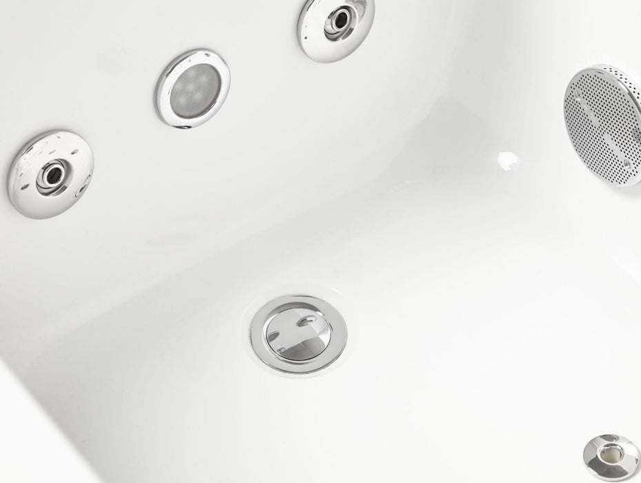 EAGO AM154ETL-L5 | 5 ft Acrylic White Rectangular Whirlpool Bathtub with Fixtures