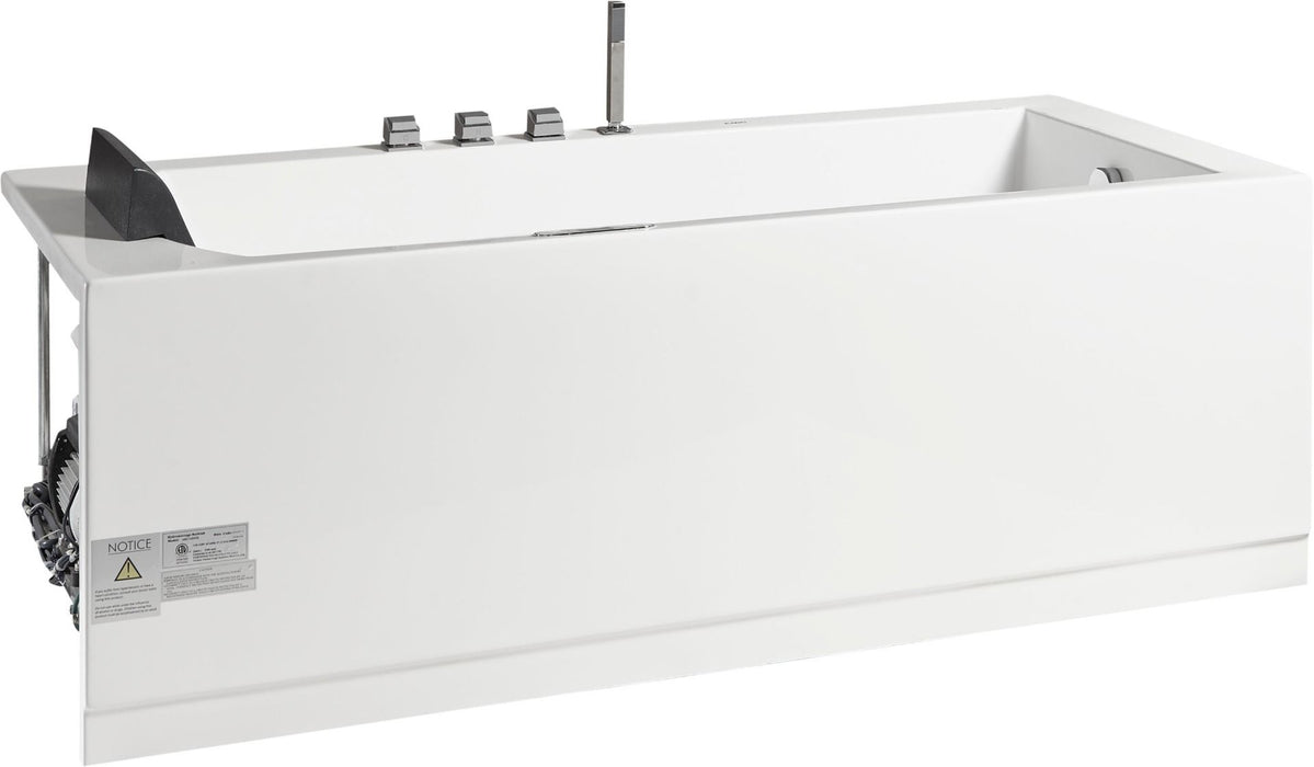 EAGO AM154ETL-R6 | 72" Rectangular Whirlpool Bathtub with Fixtures